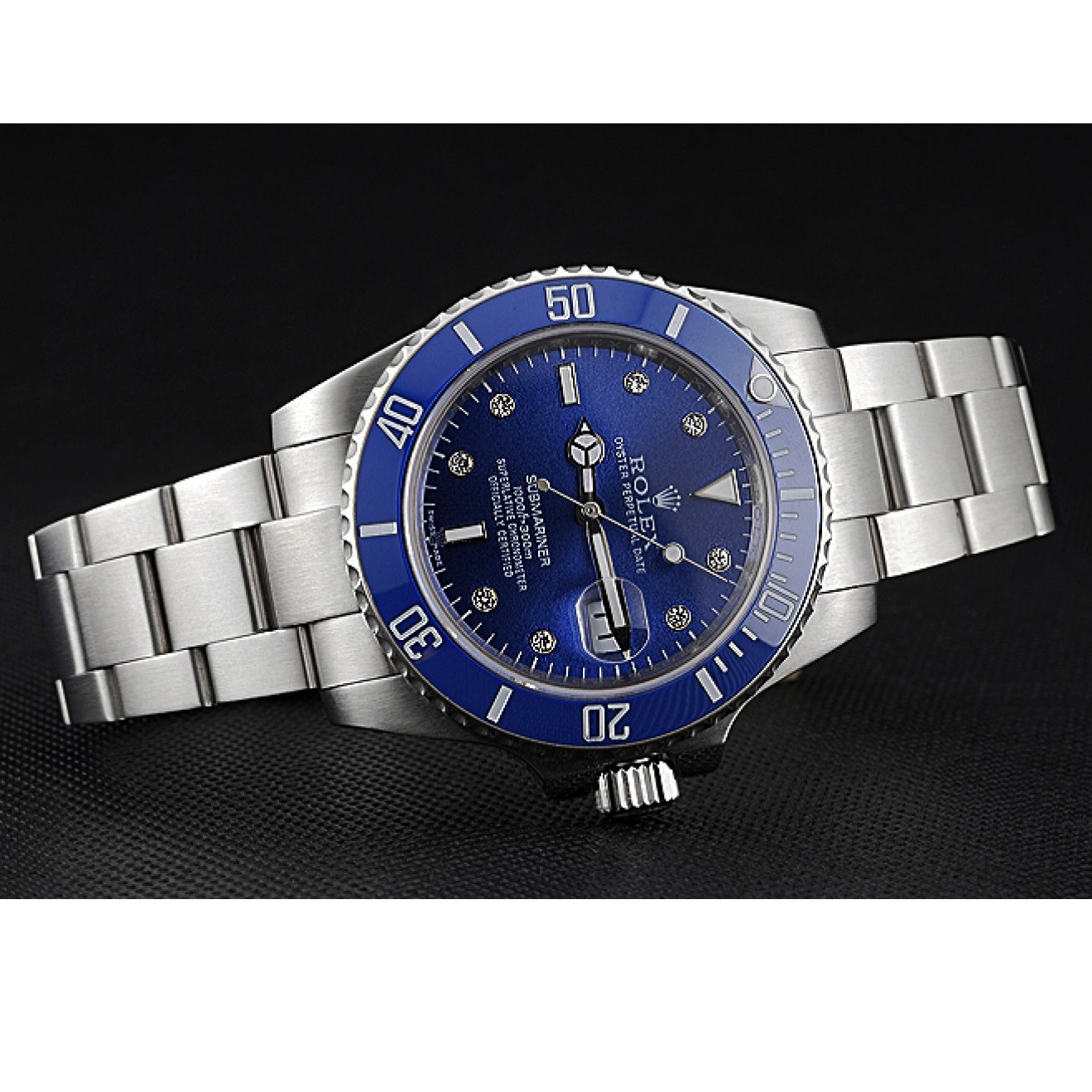 Best AAA Replica Sites Stainless Stainless Blue Steel Diamond Case Submariner Dial Steel Rolex Bracelet Markers 622638 0707